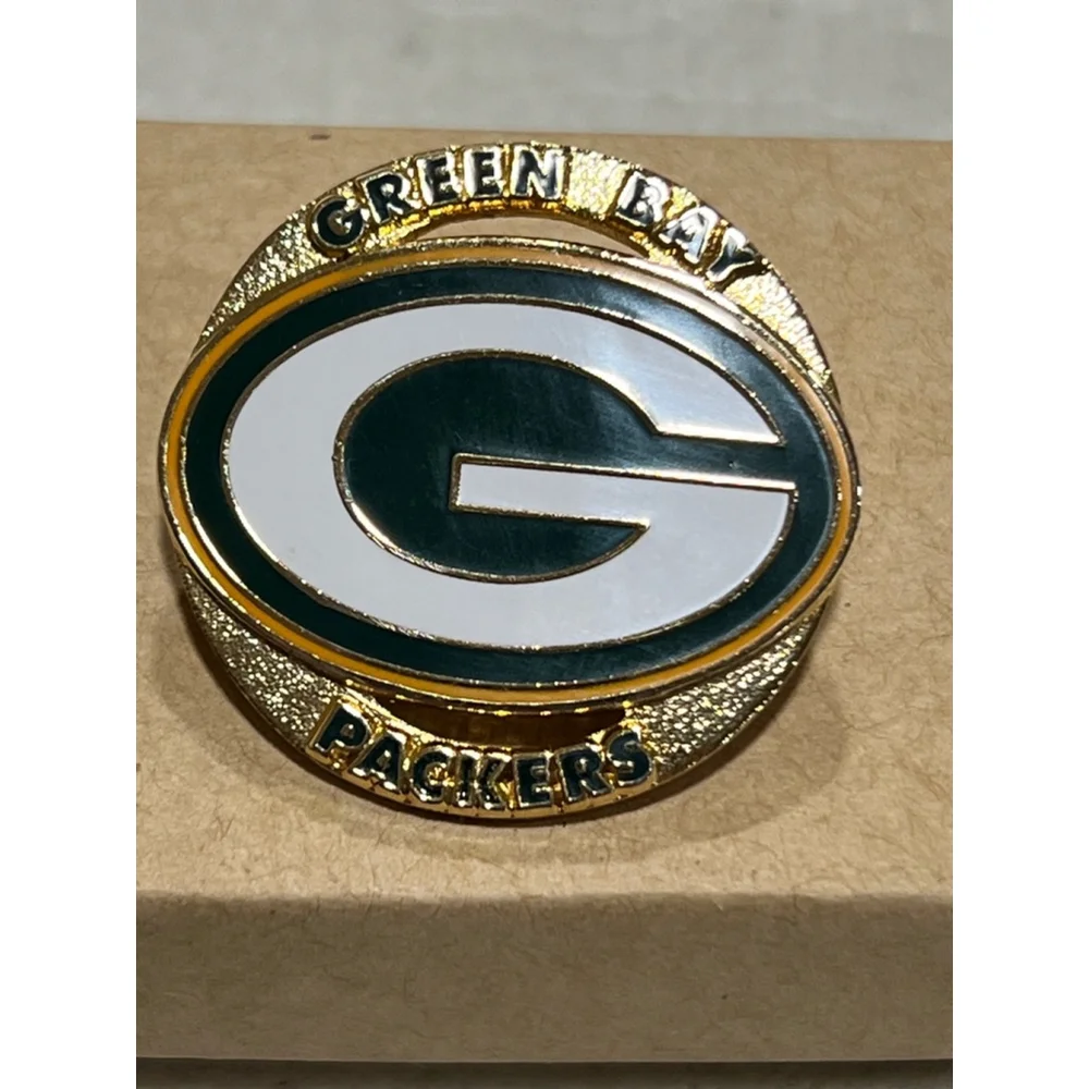 Vintage Green Bay Packers Vest Hat Lapel Pin Football NFL Shield Round Badge